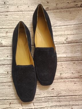 Talbots Blue Suede Slip-On Loafers